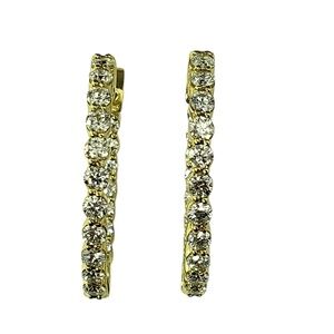18 Karat Yellow and Diamond Inside Out Hoop Earrings #22266